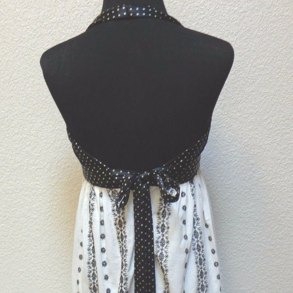 👁️3 for $20 HALTER BLACK & WHITE SILK DRESS - Picture 2 of 6